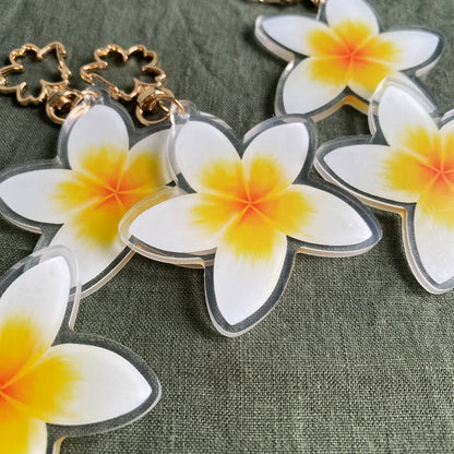 Frangipani Acrylic Keychain Bag Charm