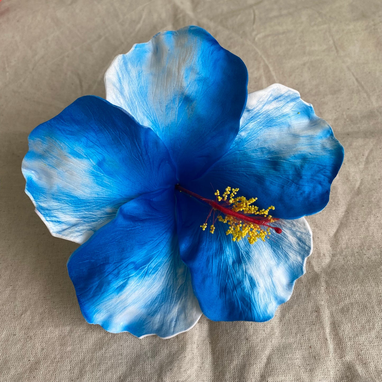 XXL Hand-painted Hibiscus Polynesian Sei Artificial Foam Hair Flowers 13cm