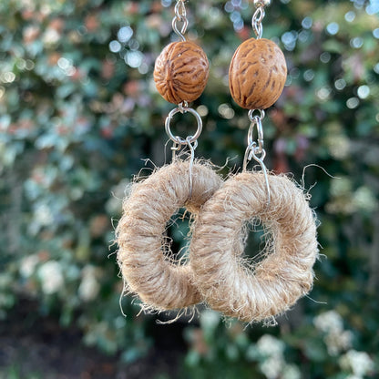 Lanah Jute Woven Rattan Drop Earrings