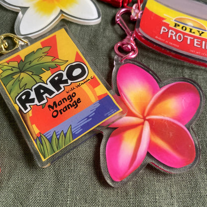 Frangipani Acrylic Keychain Bag Charm