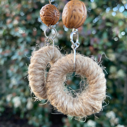 Lanah Jute Woven Rattan Drop Earrings