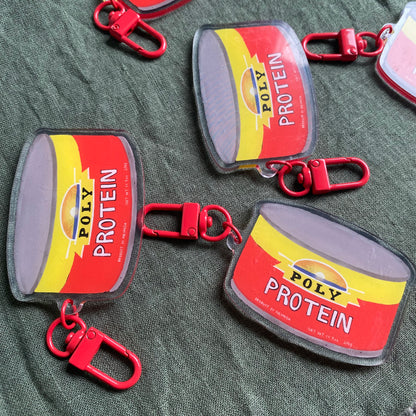 Corned Beef Poly Protein Acrylic Keychain Bag Charm