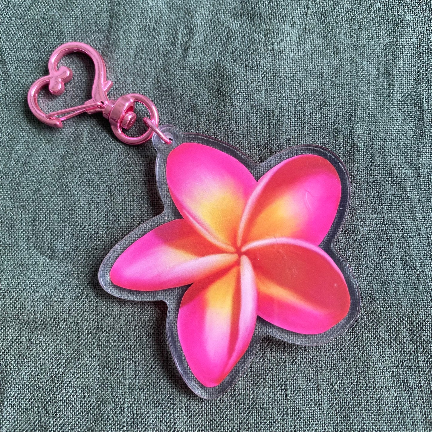 Frangipani Acrylic Keychain Bag Charm